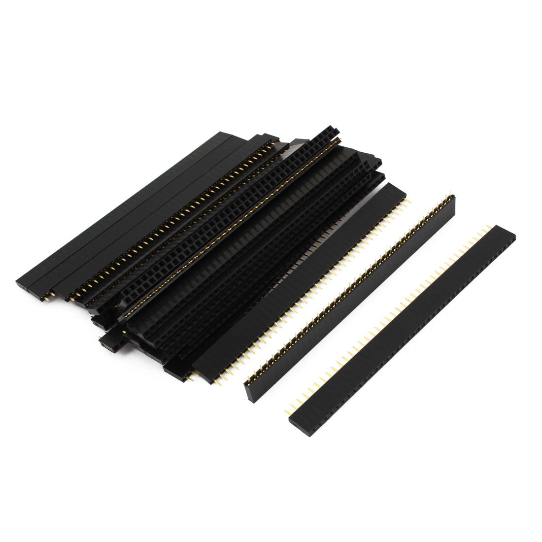 sourcing map 30 Pcs Female PCB Header 40 Way 2.54mm Spacing Connector Black