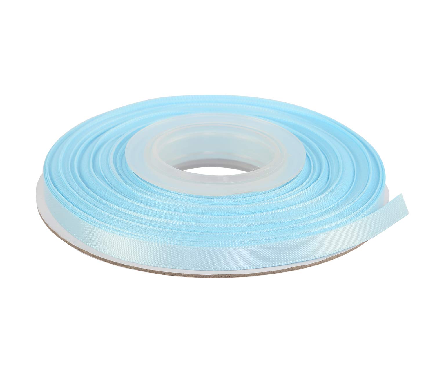 Ribbonitlux 6mm Wide Double Face Satin Ribbon 22 Meters (305-Light Blue, Set for Gift Wrapping, Party Decor, Sewing Applications, Wedding and Craft