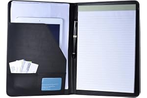 Portfolio,XIXIAN Multifunctional Business Portfolio Padfolio Folder Document Case Organizer A4 PU Leather with Business Card 