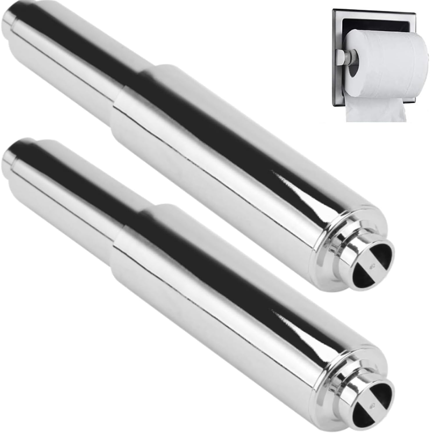 Yuiturt 2PCS Toilet Roll Holder Insert 11cm - 17cm, Stainless Steel Toilet Paper Holder Roller Replace Spring Rod, Universal Toilet Paper Roller Replacement Accessories for Bathroom and Kitchen,