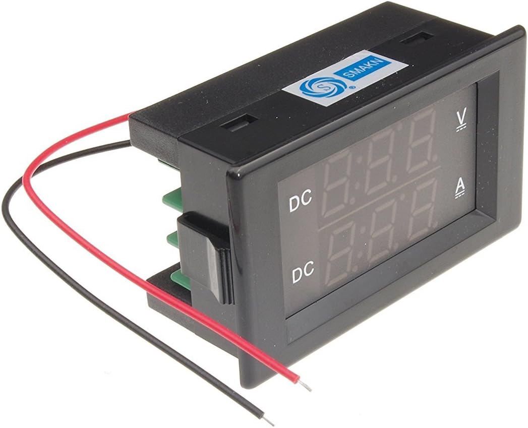 SMAKNÂ® V/A LED Voltmeters Ammeters 2in1 Red Digital DC Battery Monitor