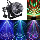 Avtion DJ Light 12 Color Changing Party Light 5W RGB Sound Actived Crystal Magic Mini Disco Ball Led Stage Lights for KTV Xmas Party Wedding Show Club Pub Disco DJ (No Remote)