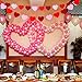 Gaudiwel Felt Heart Garland Banner - Pack of 4 - Valentines Day Decor - Red, Rose Red & Light Pink