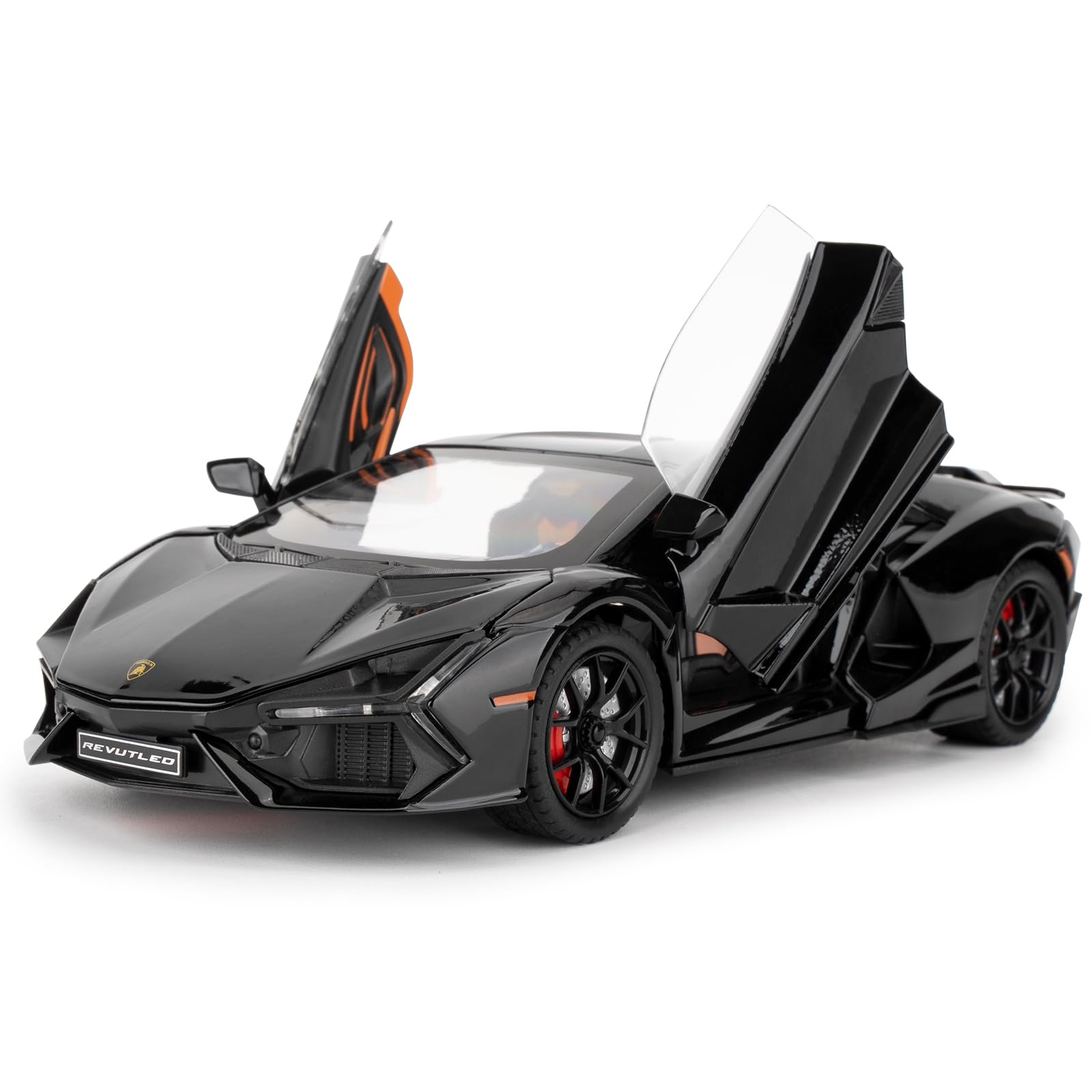 imtfzct Lamborghini Reventon 1/24 Die-cast Model Car with Sound, Light and Pullback, Collectible Toy Car, Gift for Children (Black) — image 1