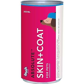 Drools Absolute Skin + Coat Syrup- Dog Supplement, 300ml