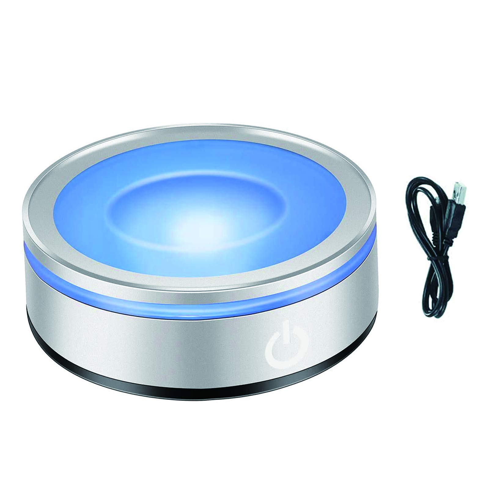 CDIYTOOL LED Light Base Multicolor Round Show Stand Display Concave Base Display Light Base for 3D Crystal Glass Art with Sensitive Touch Switch [Energy Class A+] (Concave Base) — image 1