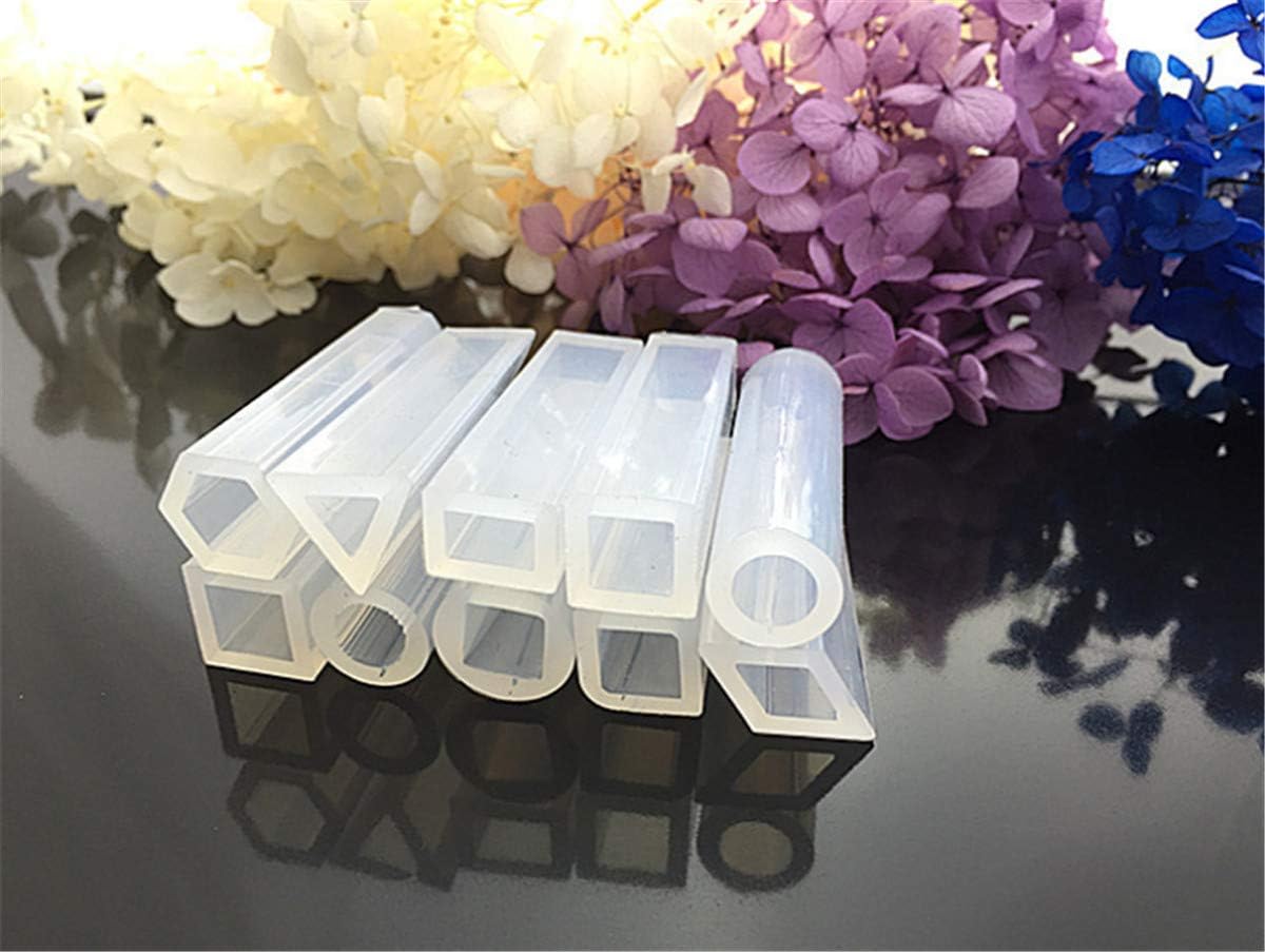 HOUTBY Tube Resin Casting Molds Silicone DIY for Jewelry Craft Making Necklace Pendant Set of 10