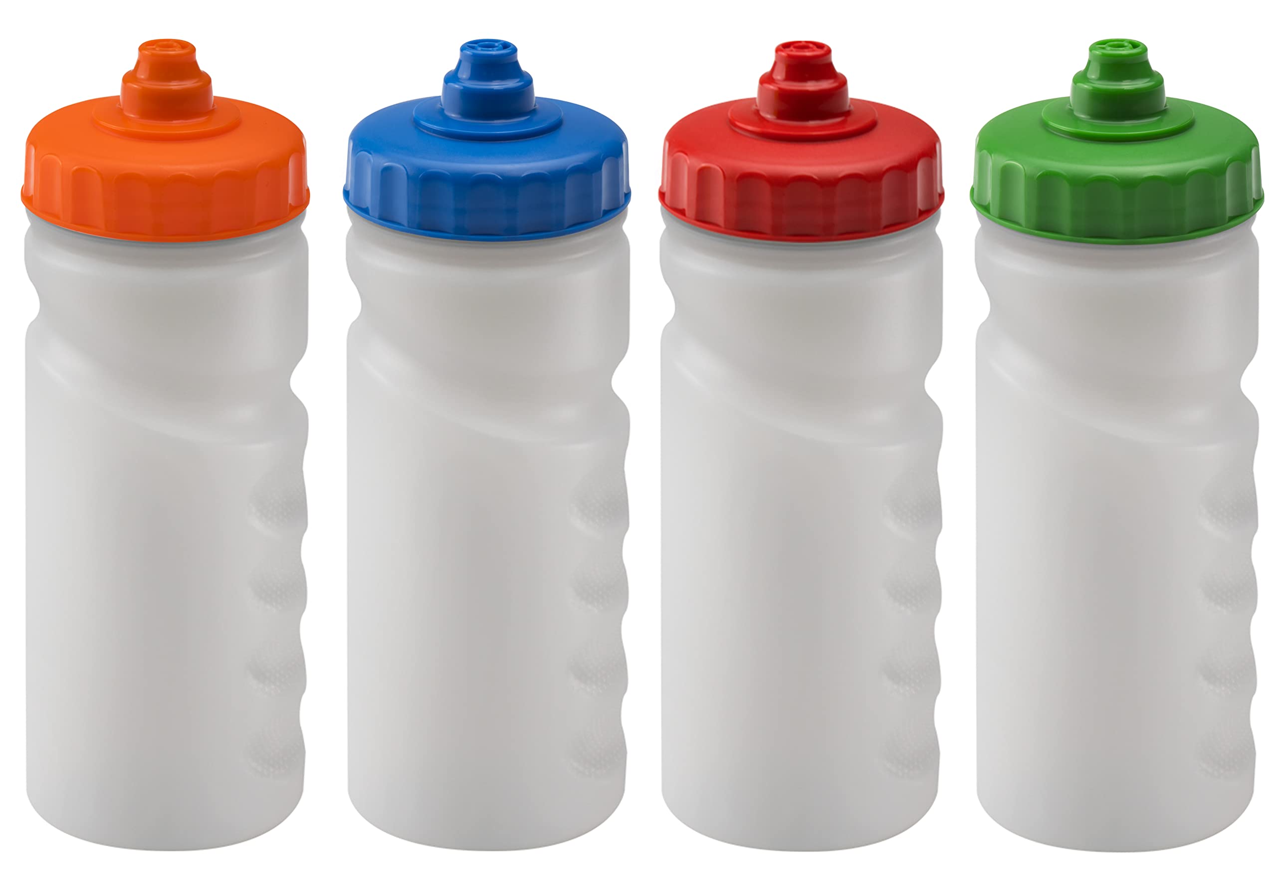 Foxberry 500ml Reusable Water Bottles - 4 Pack - Hands Free Lid - Spill Proof and Leak Proof Spout - BPA Free - Dishwasher Safe - Kids - School - Sports - Clubs