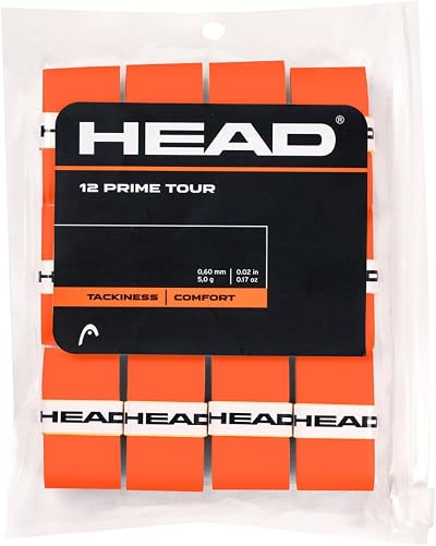 HEAD Prime Tour Overgrip 12 Pack Orange - Tennis Grip Replacement