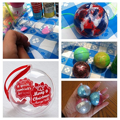Joinwin Pack of 12 Clear DIY Fillable Plastic Ball Craft Ornaments 50