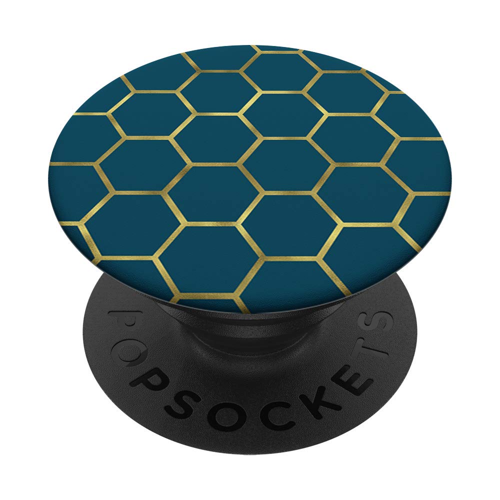 Geometric Pattern on Teal Soccer PACJ0401 PopSockets PopGrip: Swappable Grip for Phones & Tablets