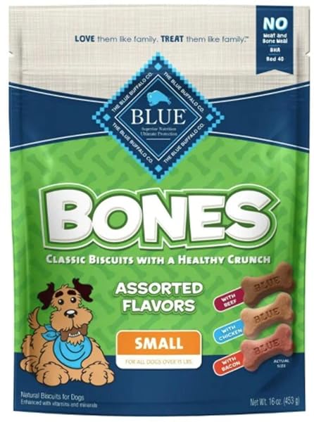 BLUE BUFFALO, BISCUITS FOR DOGS ASSORTED FLAVORS SMALL, 16 OUNCE