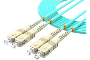 lidkew OM3 Multimode Duplex Fiber Patch Cable,SC/UPC to SC/UPC Optical Patch Cable 10G/40G Dual Core,50/125µm LSZH Fiber Jump