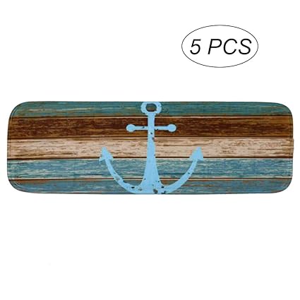 VORCOOL Stair Tread Mats Non-Slip Stair Rug Carpet with Adhesive Tape and Rubber Backing Anchor Pattern - 5pcs