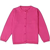 GSVIBK Baby Girls Boys Cotton Cardigan Long Sleeve Kid Button Sweater Girl Crew Neck Cardigans Uniform Sweater