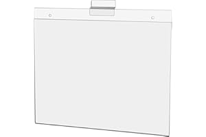 Marketing Holders 4 Pack Slatwall Mount Sign Holder for 11 x 8.5 Inch Notices and Hours of Operation in Restaurants and Professional Offices Clear Acrylic Literature Sleeve No Assembly Required