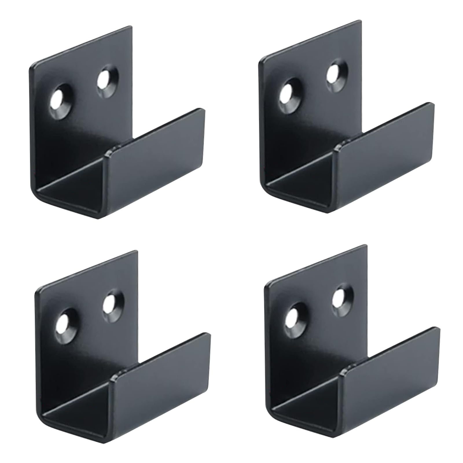 Aoktorkit 20mm Ceramic Tile Display Hooks Stainless Steel Flat J Hooks Wall Mount Hook Brackets Black Wall Hooks for Home Kitchen Bathroom Garage, Pack of 4