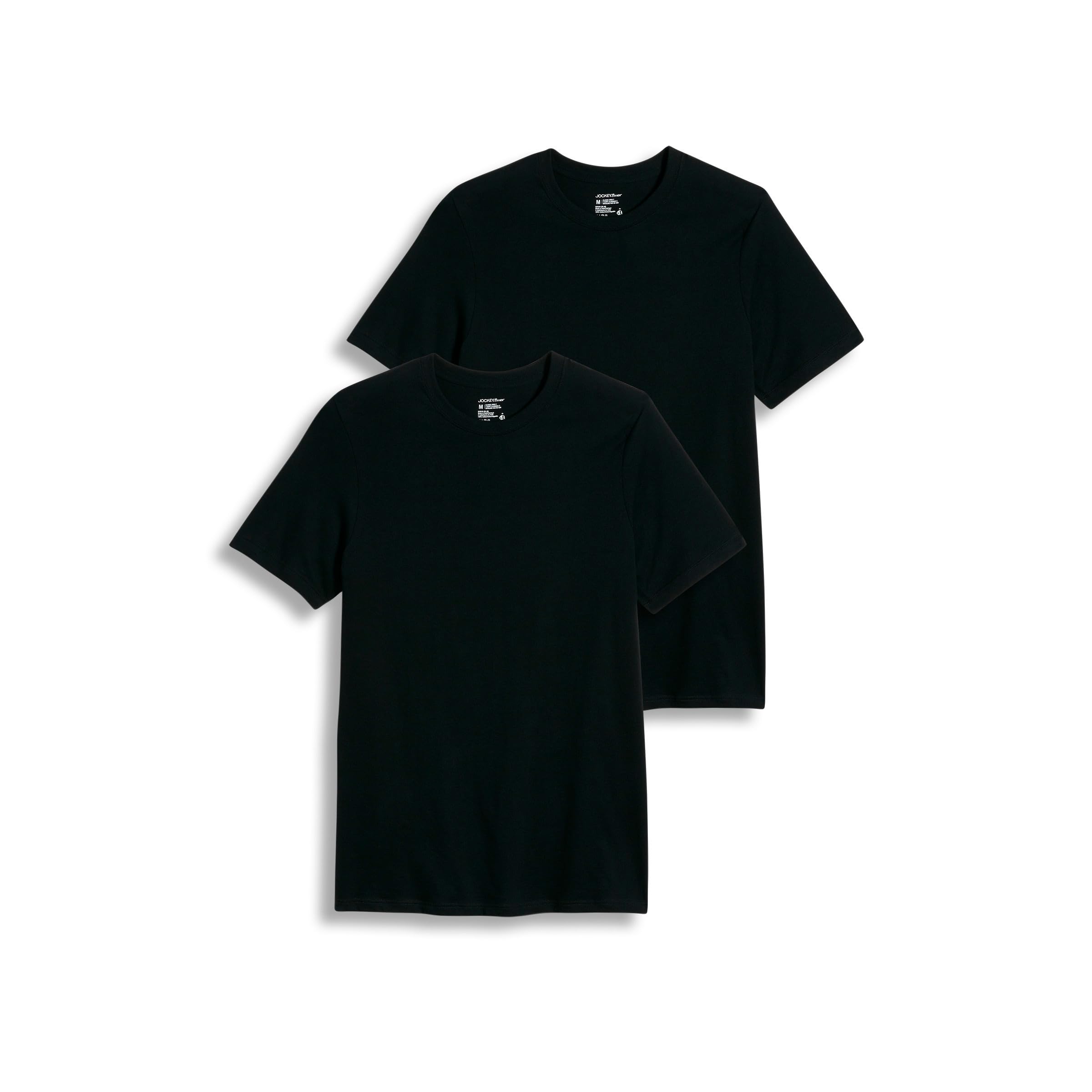 Photo 1 of Jockey Men's Undershirt Big Man Classic Crew Neck Undershirt - 2 Pack, Black, 6XL