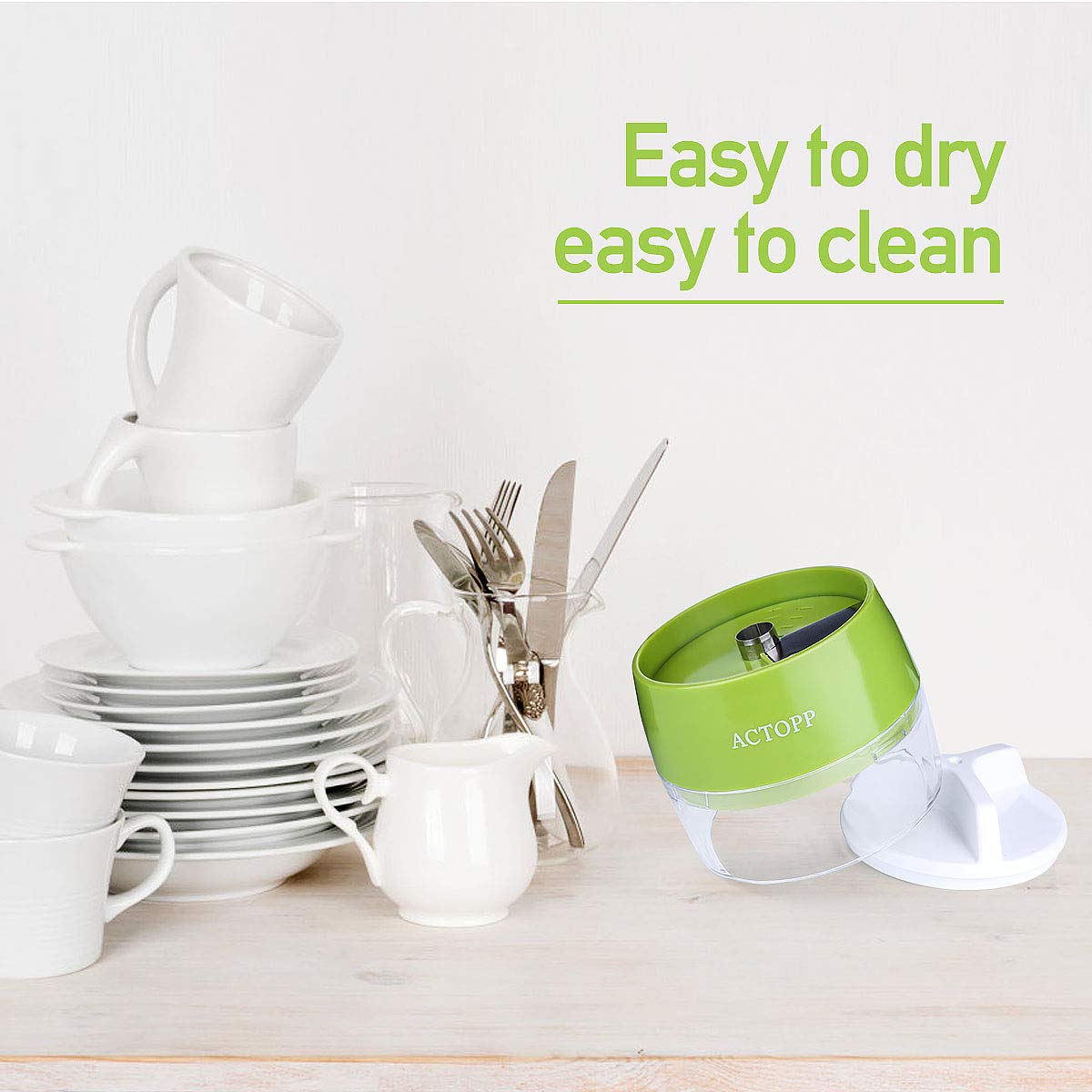 Vegetable Spiralizer ACTOPP Spiral Slicer Green Vegetable Cutter Small and Lightweight Hand Held Spiralizer Creats Continuous Noodles for Zucchini Cucumber Carrot Pumpkin (Green)