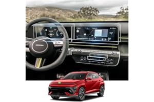 Ruiya 2024-2026 Kona Screen Protector for Hyundai Kona 12.3" GPS & Dashboard & AC Display Touchscreen for 2024 2025 2026 Hyun