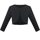 Sunny Fashion Girls Bolero Shrug Cropped Cardigan Long Sleeve Button Knit Sweater