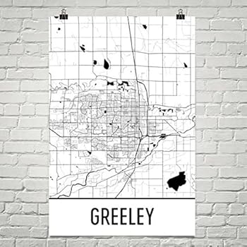 Amazon Com Greeley Map Greeley Art Greeley Print Greeley Co