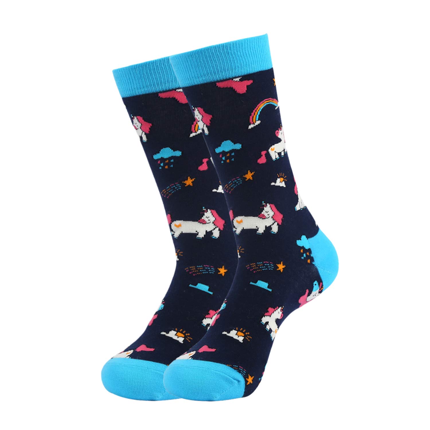 Womens Funny Novelty Unicorn Crew Socks Crazy Casual Rainbow Cotton Socks