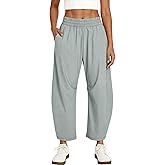 Caracilia Womens Barrel Wide Leg Hiking Pants High Waisted Baggy Summer Quick Dry Athletic Trousers with Pockets 2026