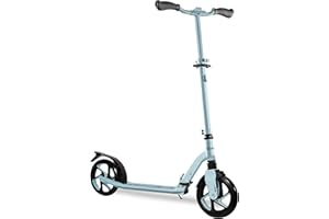LaScoota Kick Scooter for Kids Ages 6+, Teens & Adults, Large 8" Sturdy Urethane Wheels. Adjustable Handlebar, Lightweight, Foldable, 220lbs Max Load