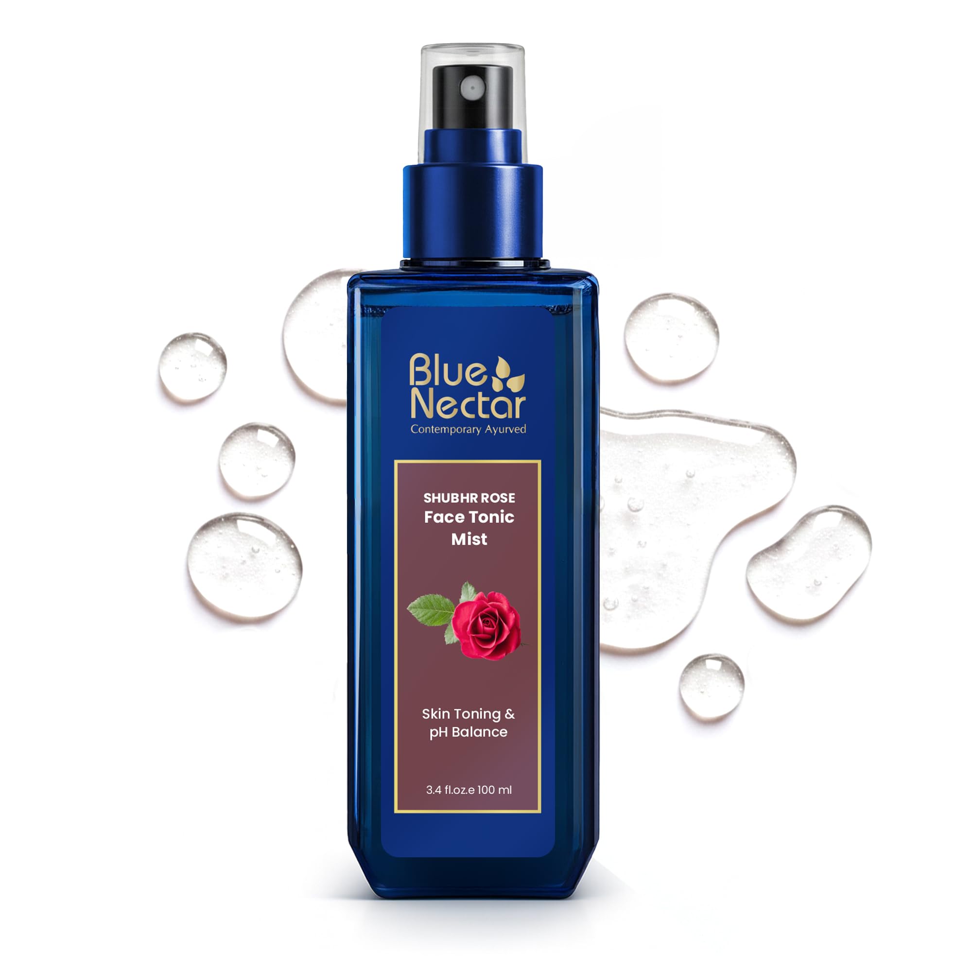 Blue Nectar Shubhr Steam Distilled Rose Toner Water & Face Tonic Mist (100 ml, 3.4 Fl Oz)