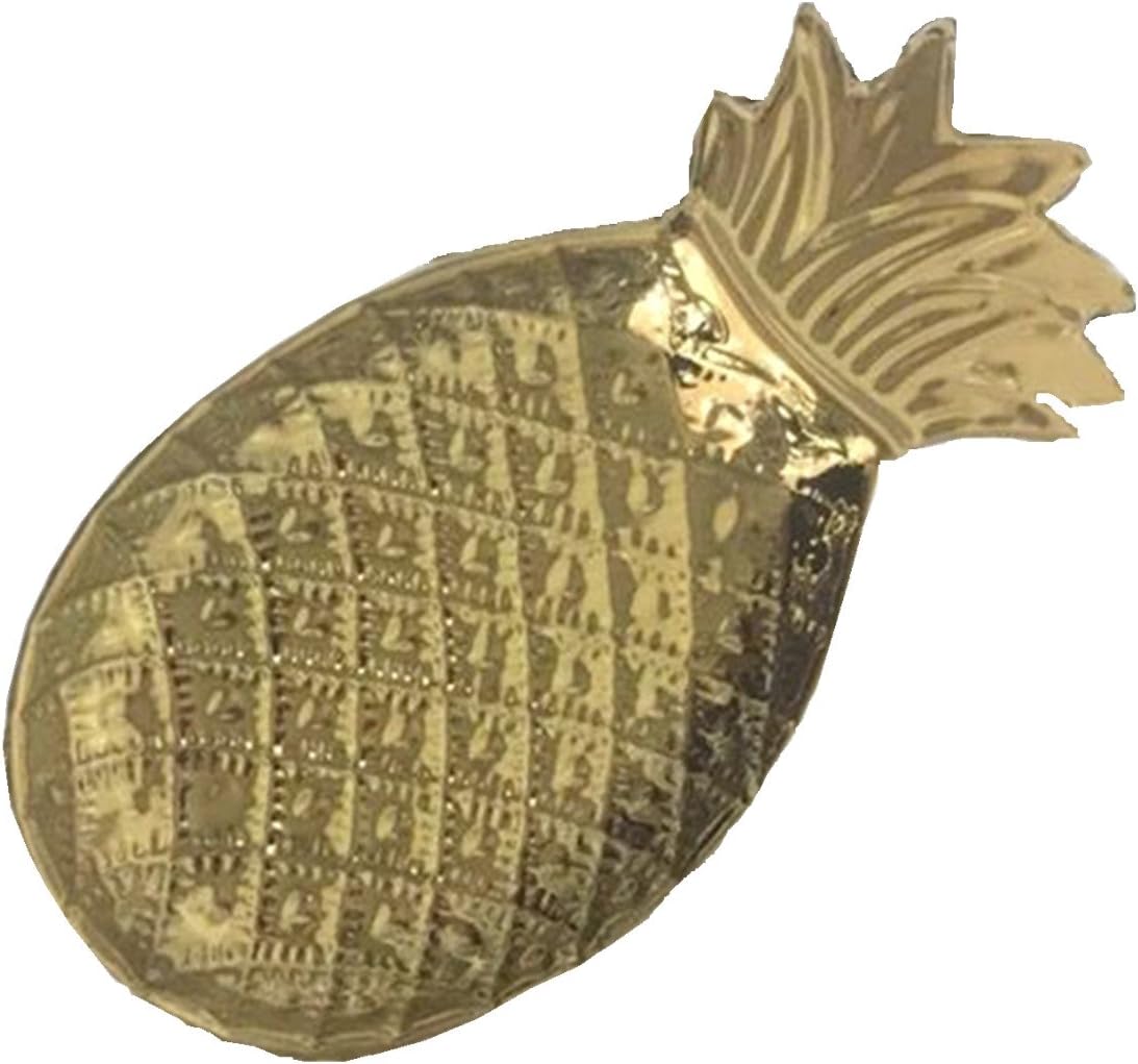Franchen Ceramic Plate Trinket Box Ring/Jewelry Holder Pineapple Jewelry Tray Organizer for Keys Earring Ear Stud Storage Box Jewellery Case (Gold)