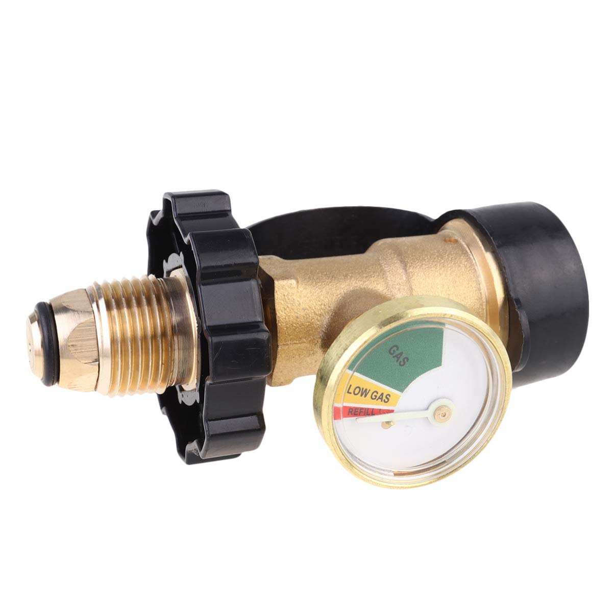 UPKOCH Propane Tank Gauge Level Indicator, Universal Gas Pressure Meter and Leak Detector, POL to QCC1 Adapter for BBQ Gas Grill, RV, Camper, Heater
