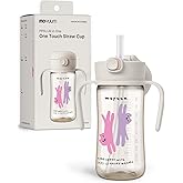 MOYUUM Leak Proof Sippy Cup with Handle | Made in Korea, 100% BPA Free PPSU, Magic No Spill Straw Cup with Attached Flip Top Lid, Easy to Hold for Babies and Toddlers, 9oz Gray