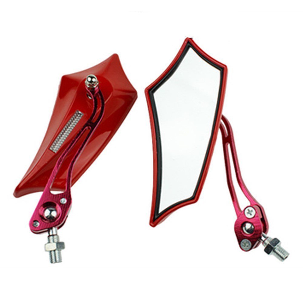 Photo 1 of ESUPPORT Red Universal Motorcycle Motorbike Bike 8mm 10mm Rear View Side Mirror Scooter ATV