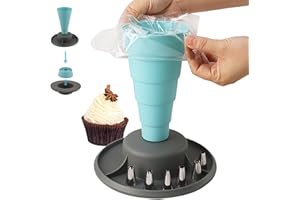 Piping Bag Holder Safe PP Foldable Piping Bag Stand with Stable Pedestal, Space Saving Cupcake Nozzle Cake Decorating Tool fo