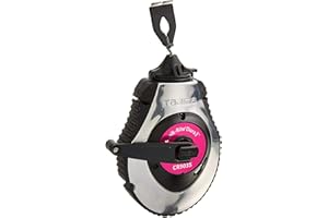 TAJIMA Chalk Line - Chalk-Rite Dura Chalk Box with 100ft Extreme Bold 1.8 mm Snap Line & Integrated Handle Release - CR503S