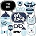 Big Dot of Happiness Hello Little One - Blue and Silver Boy Baby Shower Photo Booth Props Kit 20 Count
