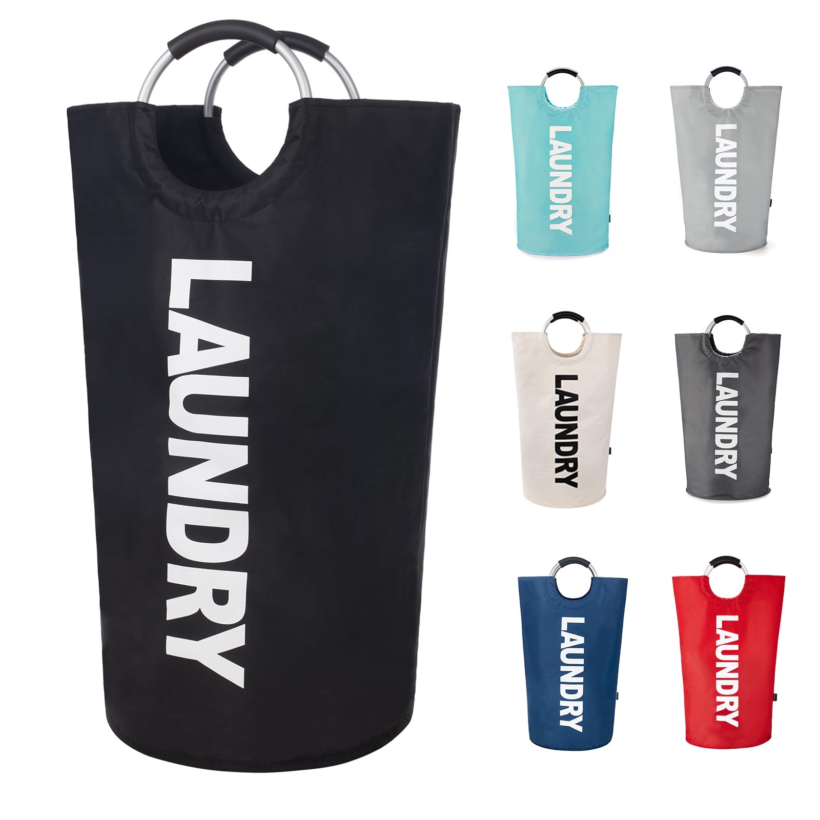 Twira - Pro XXL 125L Laundry Hamper - Standing Laundry Hamper - Laundry Basket with Padded Handles - Foldable Waterproof Clothes Bin - Clothes Basket for University, Laundry Room, Bathroom