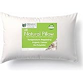 ORGANIC TEXTILES 100% Organic Cotton Pillow with Organic Cotton Cover - GOTS Certified, Adjustable Loft, Cooling and Breathable, Easy Care, Traveling and Long Flights - (Queen) - Pack of 1