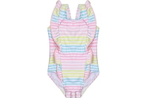 LIZENS Girls Swimsuit Kids Scalloped One Piece Ruffle Swimsuit Girls Swimwear Print