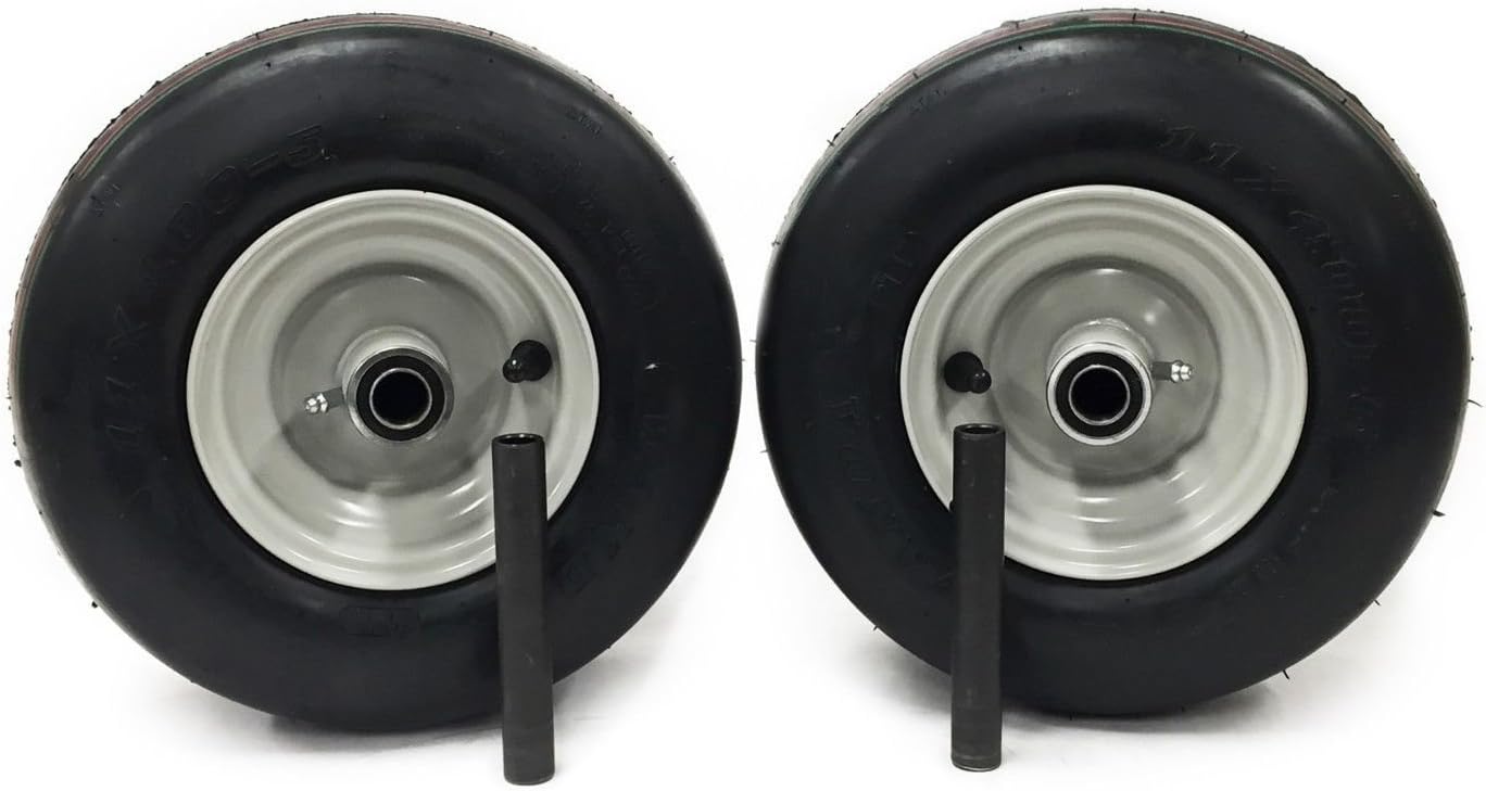 (2) Gravely Ariens Pneumatic Wheel Assemblies 11x4.00-5 Light Gray ZT XL, Zoom