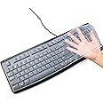 Silicone Keyboard Cover Skin for Logitech K120 & MK120 Ergonomic Desktop USB Wired Keyboard Waterproof Protector Accessories (Transparent)