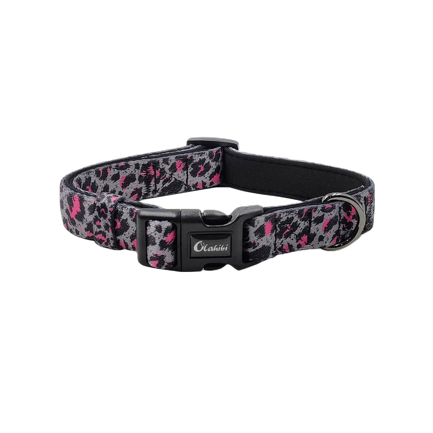 Olahibi Basic Dog Collar, Polyester Webbing Padded with Soft Neoprene, Leopard Pattern, for Small Dogs.(S, Grey Leopard) — image 1