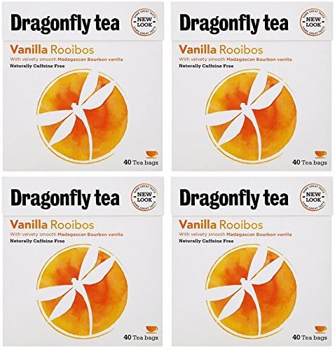 (4 PACK) - Dragonfly Tea - Vanilla Rooibos Tea | 40 Bag | 4 PACK BUNDLE