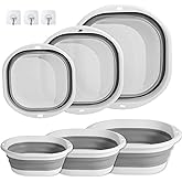 IONPSHG Foldable Portable Washing Up Bowl, Collapsible Camping Sink for Outdoor Travel & Kitchen, Space Saving Dish Basin Mul