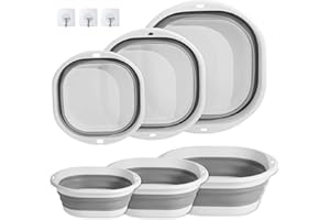 IONPSHG Foldable Portable Washing Up Bowl, Collapsible Camping Sink for Outdoor Travel & Kitchen, Space Saving Dish Basin Mul