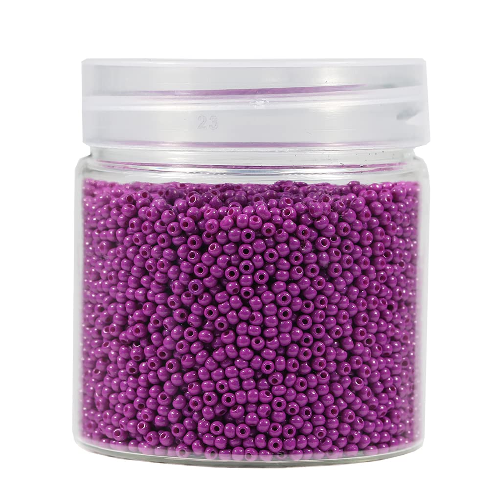 Bala&Fillic Size 2mm Round Seed Beads 10000pcs/110 Grams in Box 12/0 Violet Small Craft Seed Beads for Making Jewelry Earring Bracelets Necklace (Violet)