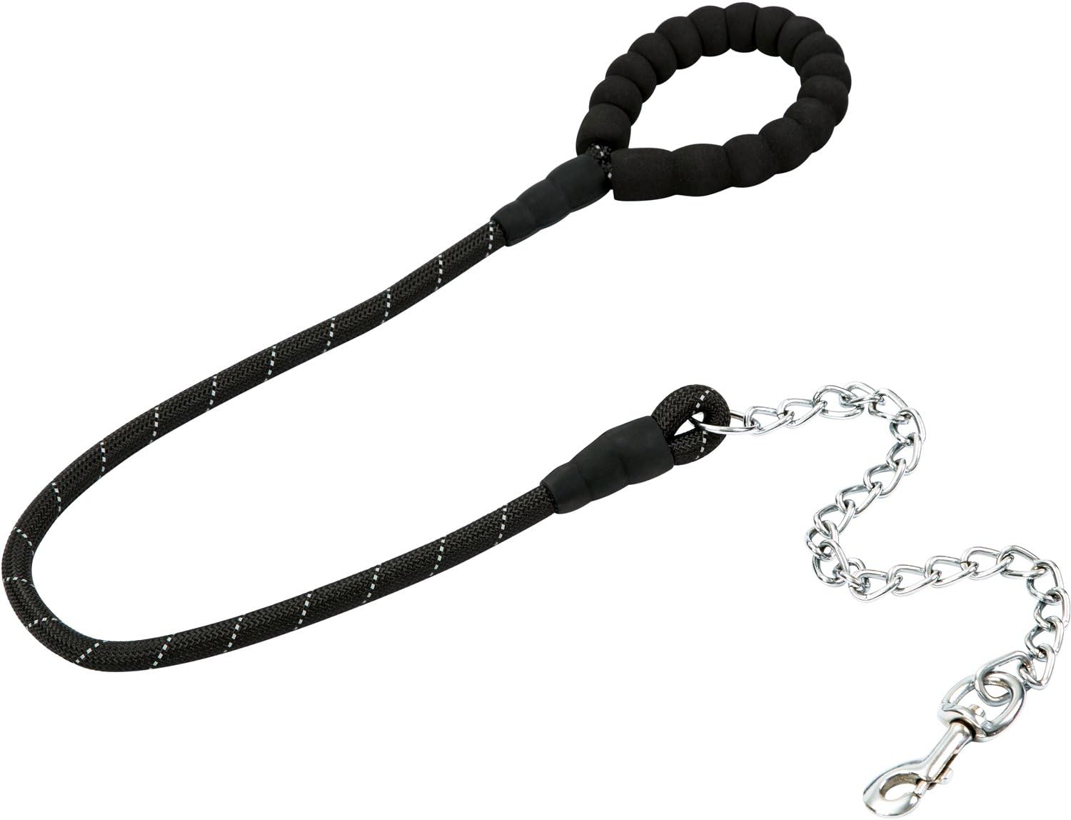 Yobao Dog Leash Chew Proof Durable&Sturdy Dog Chain Lead Fashion Reflective Rope with Padded Handle for Medium to Large Breed Dogs 4 FT Length Best Choice to pet in Training (Black)