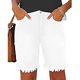 Utyful Women Summer Frayed Ripped Bermuda Shorts Distressed Denim Jeans Short