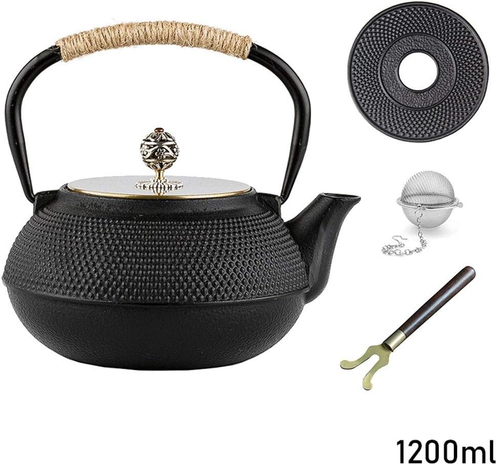Cast Iron Tea Kettle, Copper Cover, 800ml/1200ml，With Pot